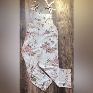 Floral Linen Overalls